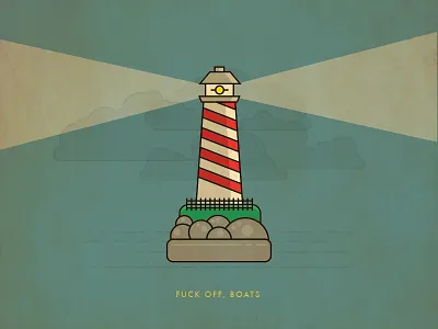 Diligent Lighthouse clouds fuck off boats illustration lighthouse snacks