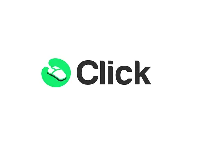 Click bold branding click computer design geometric logo logodesign modern mouse negative space technology