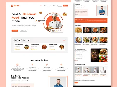 Restaurant Website Landing Page Design figma design landing page restaurant ui design restaurant ui kit restaurant website restaurant website landing page ui ui design ui ux ui ux design website design