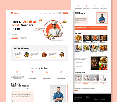 Restaurant Website Landing Page Design figma design landing page restaurant ui design restaurant ui kit restaurant website restaurant website landing page ui ui design ui ux ui ux design website design