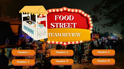 Presentation for Team Review about Food Street canva design freelance graphic design ms powerpoint photoshop poster design ppt presentation team presentation team review