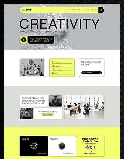 Ovion - Portfolio & Agency Website Template creative webflow design creative webflow template minimal website webflow template