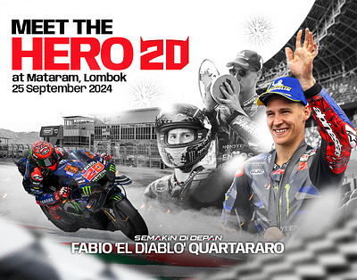 FABIO QUARTARARO in Indonesia 2024 el diablo event fabio quartararo fq20 graphic design indonesia indonesia gp lombok mandalika mandalika international circuit meet the hero motogp podium race typography yamaha