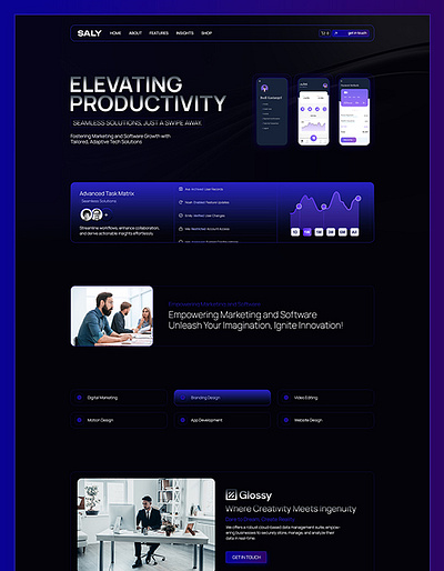 Saly - Technology Website Template saas webflow template software webflow template