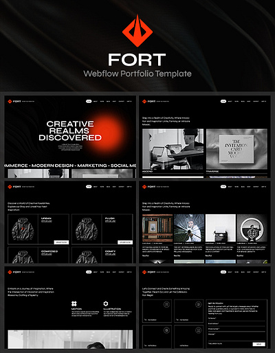 Fortt - Portfolio & Agency Website Template dark portfolio dark webflow template webflow agency webflow portfolio webflow template