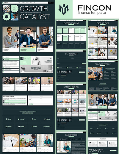 Fincon - Professional Services Website Template consulting webflow template finance webflow template