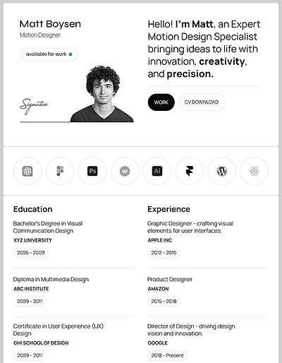 Boysen - Portfolio & Agency Website Template cv cv webflow online resume personal webflow template resume design vcard webflow design webflow inspiration webflow website