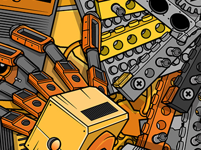 yet another peek hand lego orange robot