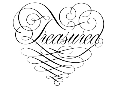 Treasured Beziered illustration lettering type vector