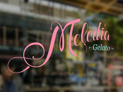 Melodia Gelato calligraphy design graphic ice cream logo melodia sweet