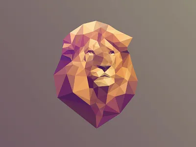 Bleón Poly Lion delaunay geometric head lion lowpoly mane polygon triangulation