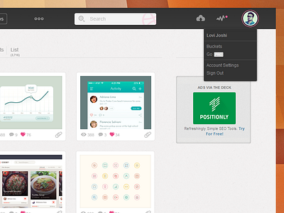 Dribbble Profile - Dropdown and Serach Box design dribble drop down portfolio image profile image search box ui ux