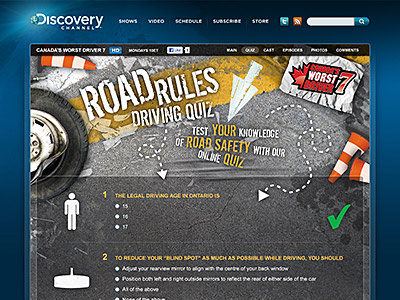 MICROSITE: CANADA'S WORST DRIVER QUIZ canadas worst driver discovery channel microsite websites