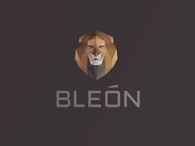 Bleón Logo delaunay facets geometric león lion logo lowpoly mane polygon triangulation