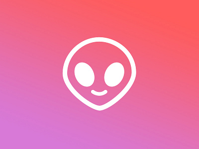 Alien icon alien face gradient icon logo vector