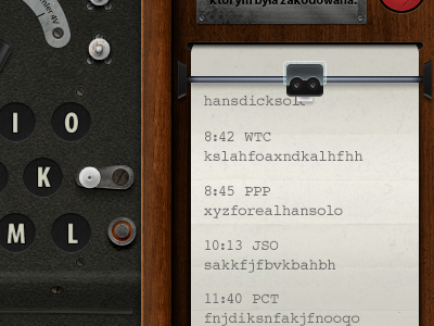 Enigma2 enigma interface machine metal paper receipt recipit retro ui wood