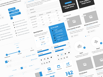 BeTheme Free UI Kit blue box button clean free freebie icon interface kit simple ui wireframe