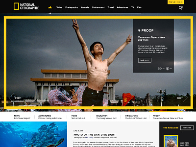 National Geographic concept design flat interface layout magazine natgeo national geographic web website