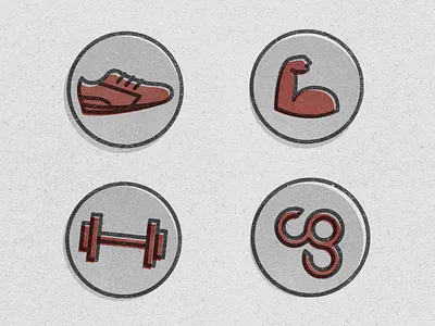 Camp Gladiator Icons arm fitness health icons shoe texas weights