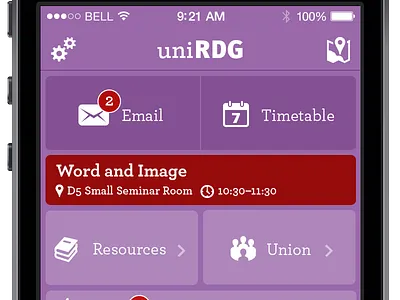 UniRDG educational resource app app ui design
