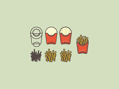 Fries Process food fries icon illustration macdonalds process