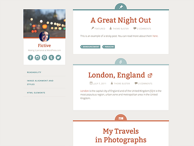 Fictive blog design theme web wordpress