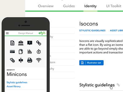 CFPB Design Manual finance government guidelines icons style guide
