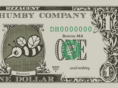 Dunnhumbified Dollar $ bee cash design dollar graphic money