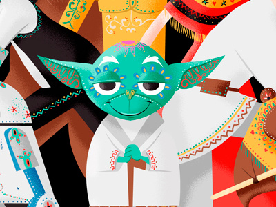 Teaser Starwars character fan art fan war illustration ilustración mexican star wars yoda