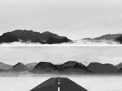 Open Road brush bw flare paint photoshop ps road