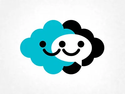 Cloud Logo buds chat cloud logo smiles upload vector