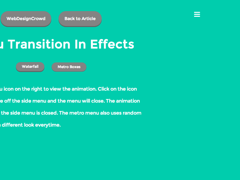Metro Transition animation css css3 freebie javascript jquery menu ui