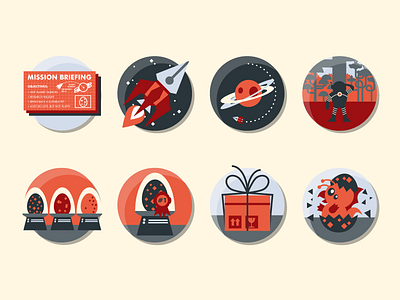 Process Icons alien illustration personal planet process rocket space