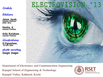 Coverfront for Electrovision magzine for ECE DEPT of RSET