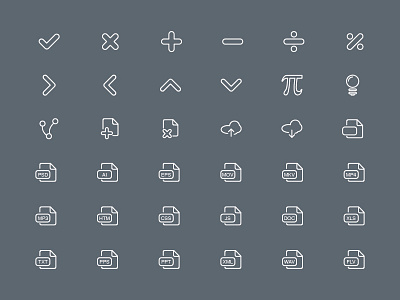 Line Icon Set Part 7 arrows clouds delete documents download extension format icons idea illustrations maths upload