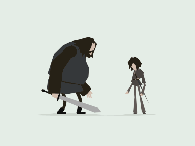 Arya vs. Rorge animation arya character design game of thrones gif illustration stark