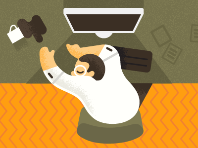 George Turklebaum coffee computer illustration office work