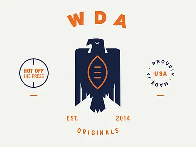 WDA Logo auburn eagle football interstate typography vintage