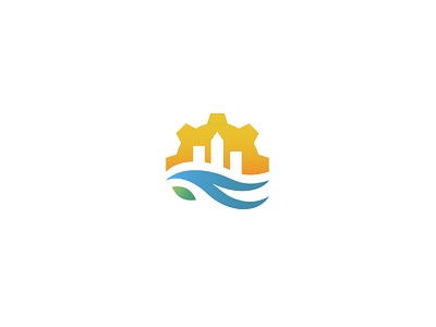 Unused Concept 1 city cog community green horizon improvement logo mark water