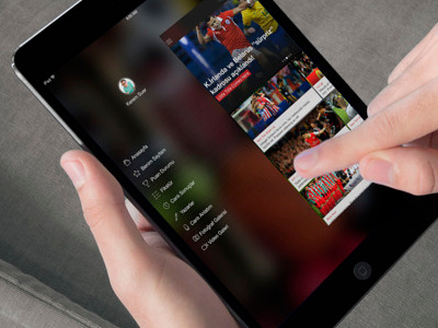 Sidebar Design blurred ios ipad design ipad retina menu sidebar sport app ui