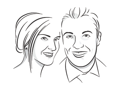 Sara And James brush bw illustration illustrator pen portrait