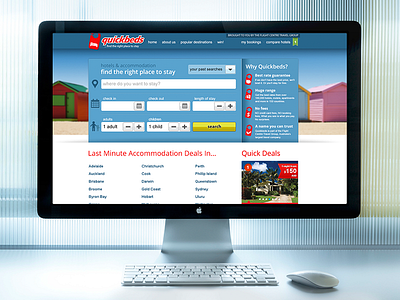 Quickbeds homepage interaction design interface design travel