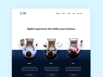 352 Homepage 352 agency landing page simple