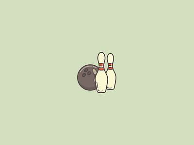 Strike plz. bowling icon illustration sports