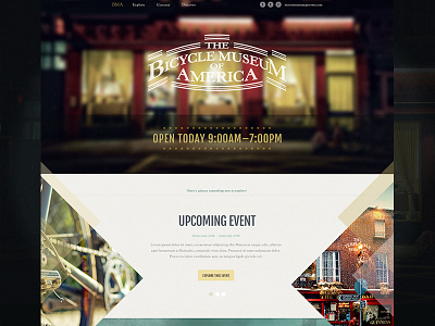 Bicycle Museum concept layout web design website