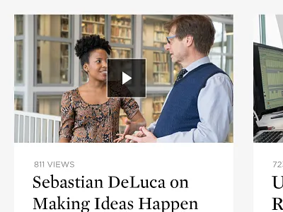 Video Cards card gallery layout responsive type typography ui university video