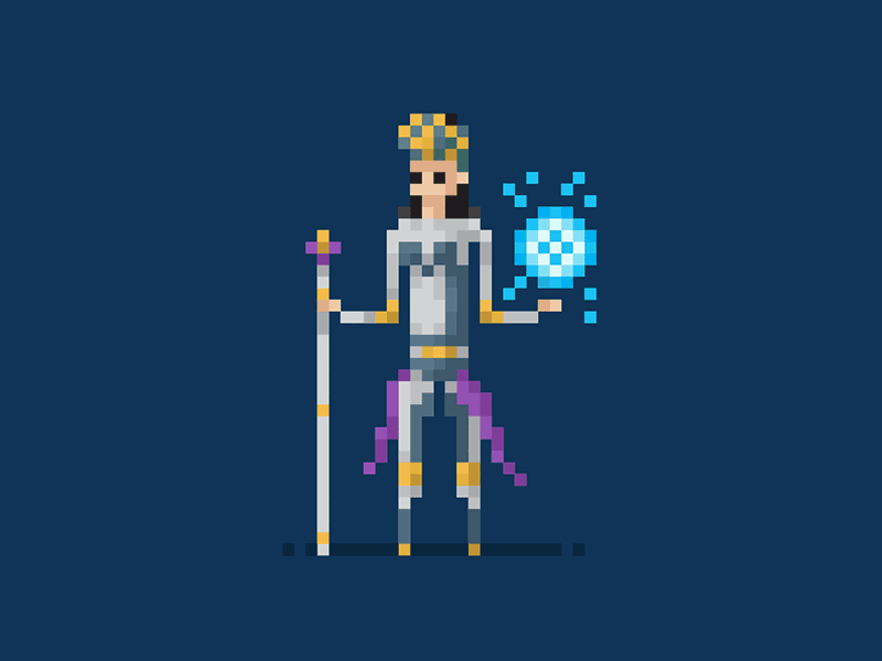 Pixel Wizard animation character design diablo. animation game gif pixel art wizard