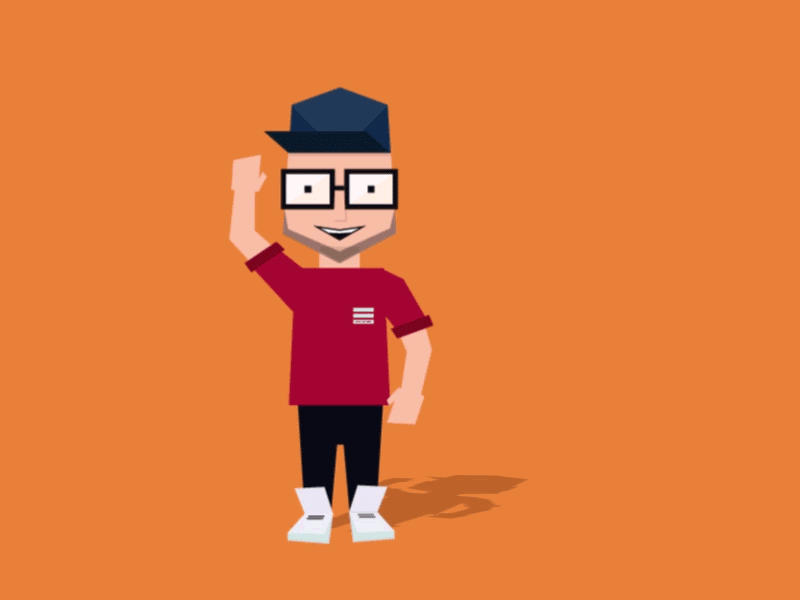 Mini Craig after effects character flat hat hitops me mini polygon