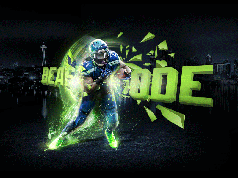 Beast Mode Process beast mode digital art football marshawn lynch nfl sports