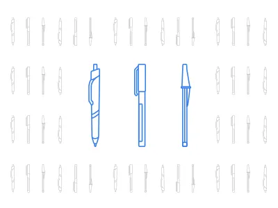 pens ballpoint bic icon line linear marker pen simple